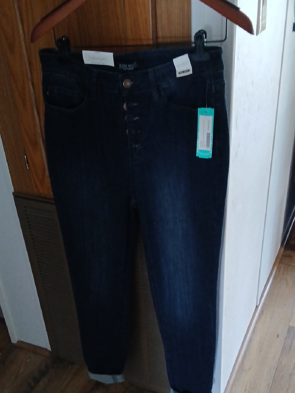 Judy Blue Dark Blue High-Rise Button-Fly Jeans Size 29